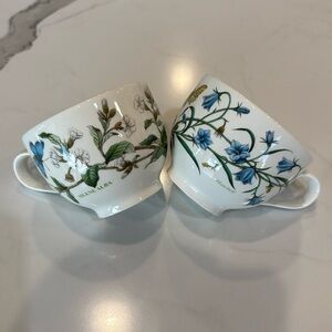 Set Of 2 Portmeirion Round Tea Cups 7oz. capacity botanical garden butterfly’s